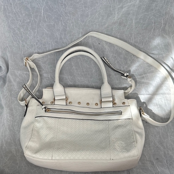 Jessica Simpson White Satchel with Gold Accents - Picture 1 of 6
